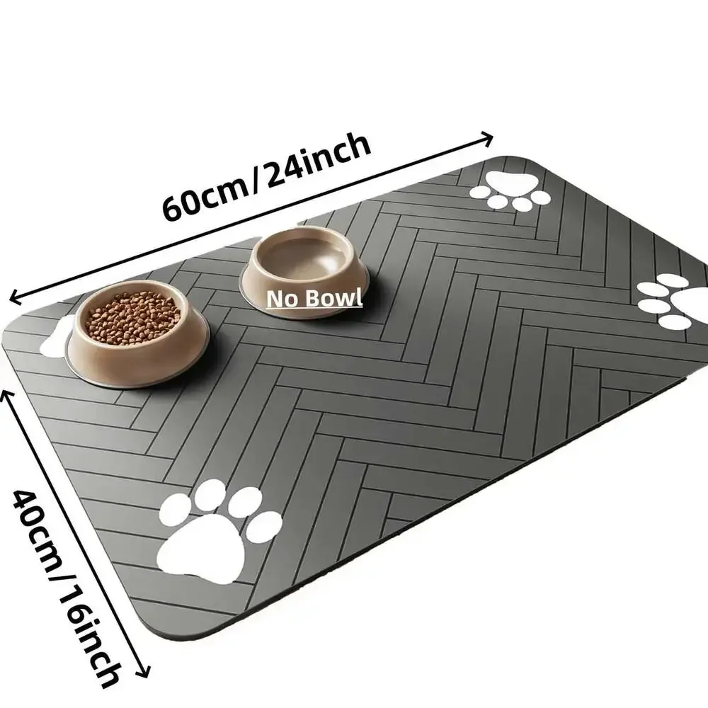 Pet Feeding Mat-Absorbent Pet Placemat for Food and Water Bowl with Waterproof R